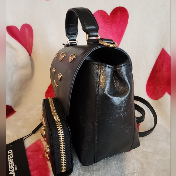 KARL LAGERFELD Heart Studded Handbag and Wallet - Picture 4 of 8